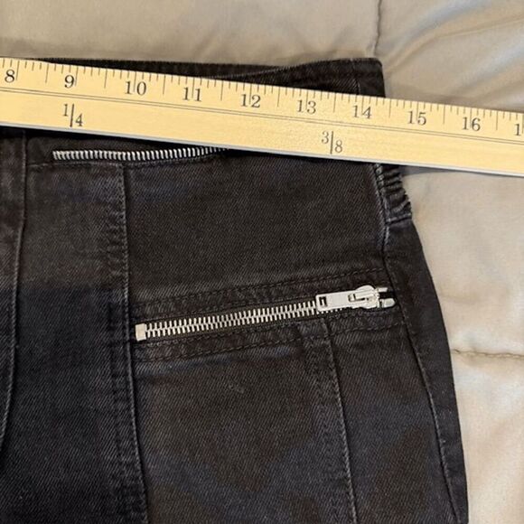 Isabel Marant Loma Cropped Jeans Moto Inspired Zippers and Textures Size 4 (36FR - Picture 12 of 16